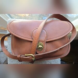 COACH Prairie Bag #9954 Mahogany Leather Vintage 90s Turnlock Flap Crossbody Bag